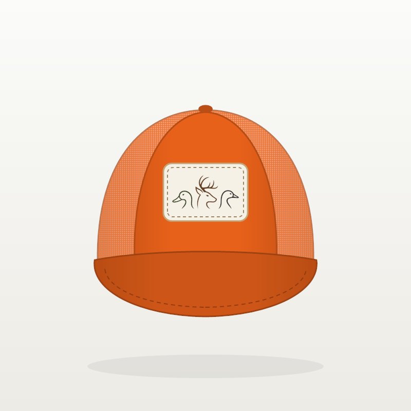 Duck Buck Goose Blaze Trucker Hat in blaze orange
