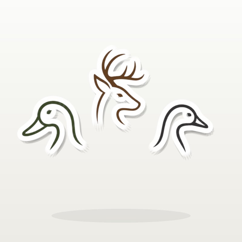 Duck Buck Goose Decal Pack in three decals