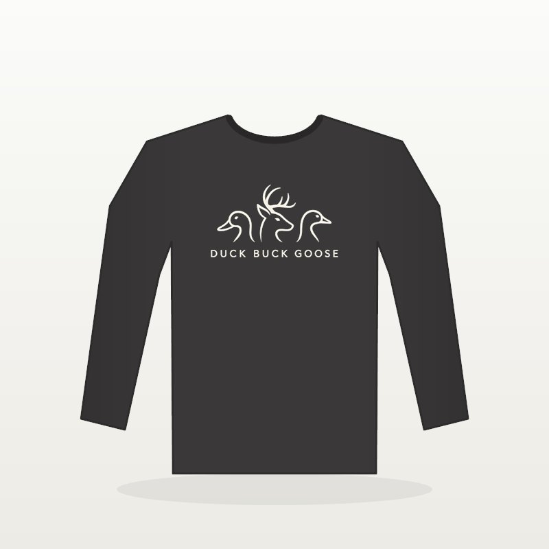 Duck Buck Goose Long Sleeve Tee in charcoal