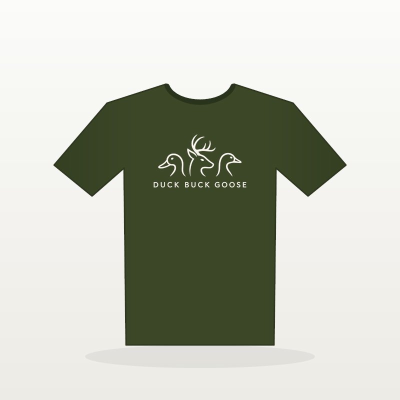 Duck Buck Goose Mallard Green Tee in mallard green
